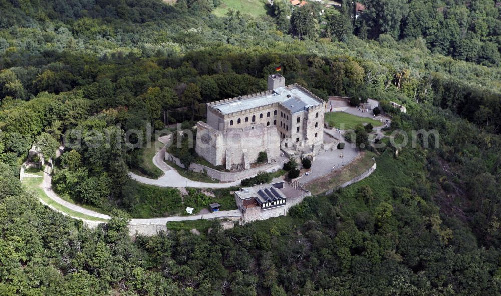 Hambach from above - Das Hambacher Schloss beim Ortsteil Hambach der rheinland-pfälzischen Stadt Neustadt. Es gilt wegen des Hambacher Festes, das dort 1832 stattfand, als Symbol der deutschen Demokratiebewegung. Hambach Castle in the district Hambach of the town of Neustadt. It is because of the Hambach Festival, which took place there in 1832, a symbol of German democracy movement.