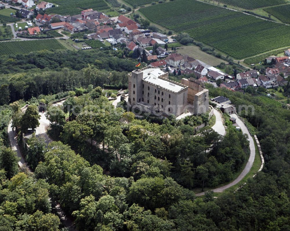 Aerial photograph Hambach - Das Hambacher Schloss beim Ortsteil Hambach der rheinland-pfälzischen Stadt Neustadt. Es gilt wegen des Hambacher Festes, das dort 1832 stattfand, als Symbol der deutschen Demokratiebewegung. Hambach Castle in the district Hambach of the town of Neustadt. It is because of the Hambach Festival, which took place there in 1832, a symbol of German democracy movement.