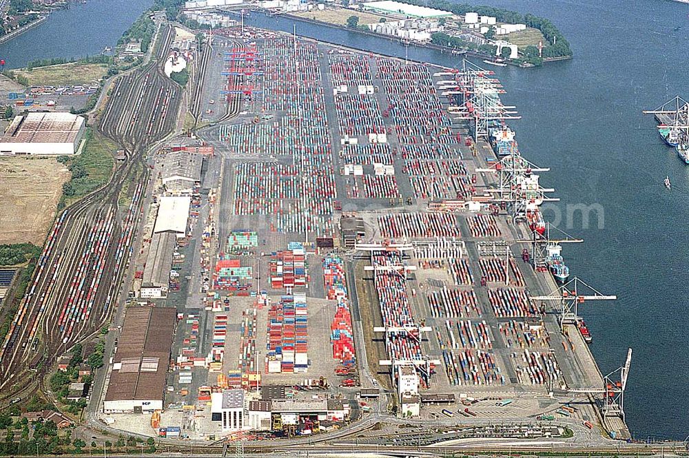 Aerial image Hamburg-Altenwerda / Hamburg - Hamburg-Altenwerda / Hamburg Blick auf den neuen Container-Überseehafen Container Terminal Altenwerder in Hamburg-West an der Elbe EUROGATE Technical Services GmbH, Hamburg Kurt-Eckelmann-Str. 1 21129 Hamburg, Germany Phone: +49 / 40 / 7405-2481 Fax: +49 / 40 / 7405-2809 eMail: tshh@eurogate.de Homepage: