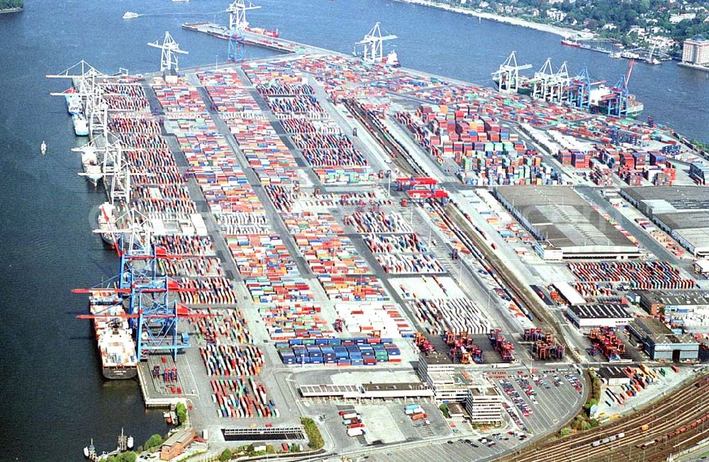 Aerial image Hamburg-Altenwerda / Hamburg - Hamburg-Altenwerda / Hamburg Blick auf den neuen Container-Überseehafen Container Terminal Altenwerder in Hamburg-West an der Elbe EUROGATE Technical Services GmbH, Hamburg Kurt-Eckelmann-Str. 1 21129 Hamburg, Germany Phone: +49 / 40 / 7405-2481 Fax: +49 / 40 / 7405-2809 eMail: tshh@eurogate.de Homepage: