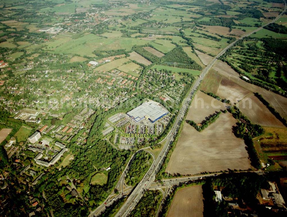 Aerial photograph Hamburg - Hamburg IKEA-Einrichtungshaus an der Autobahn A7 im Bereich der Abfahrt Schnelsen in Hamburg Campingplatz in Schnelsen hinter dem IKEA-Einrichtungshaus an der Autobahn A7 in Hamburg 06.09.03