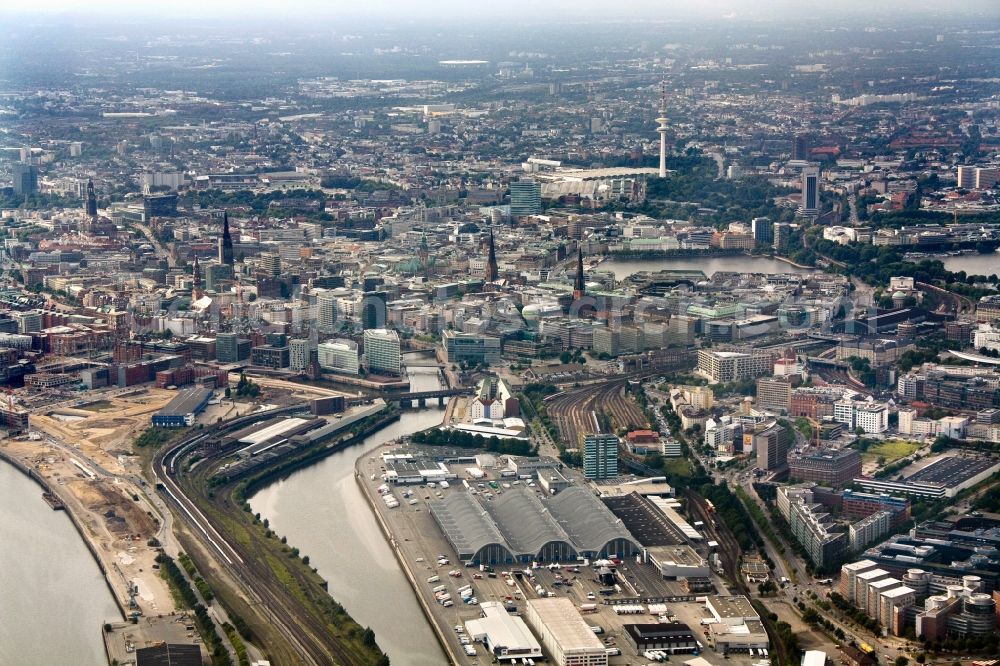 Hamburg from above - View of Hamburg with Binnenalster