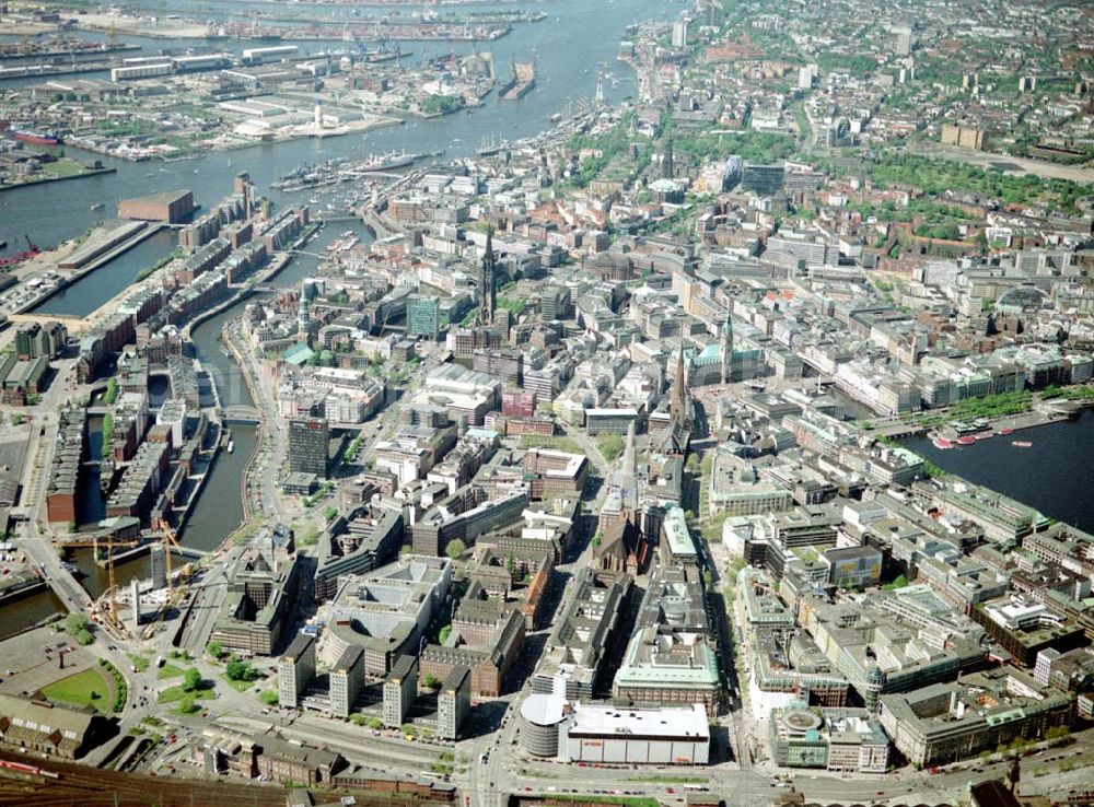 Aerial photograph Hamburg - Hamburger Altstadt