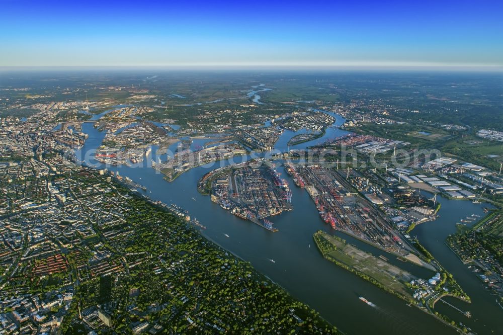 Hamburg from above - Hamburg harbor overview in Hamburg, Germany