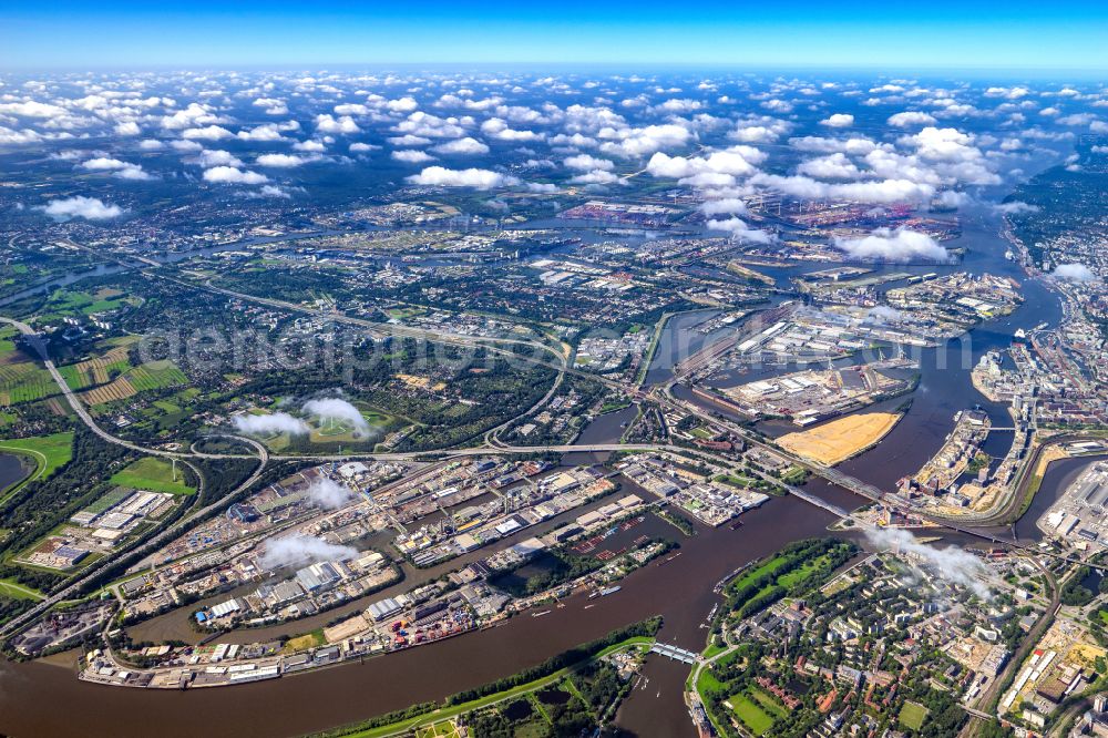 Aerial image Hamburg - Port of Hamburg General overview of the port area in Hamburg, Germany