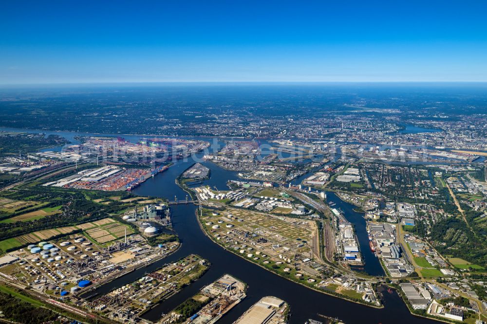 Aerial photograph Hamburg - Port of Hamburg General overview of the port area in Hamburg, Germany