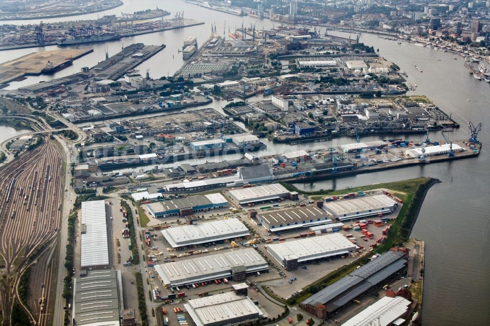 Aerial image Hamburg - View of the port of Hamburg