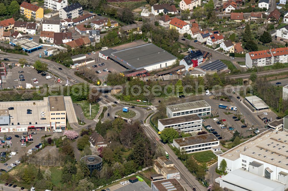 Aerial image Bretten - Administrative building and office complex in Bretten in the state Baden-Wuerttemberg, Germany