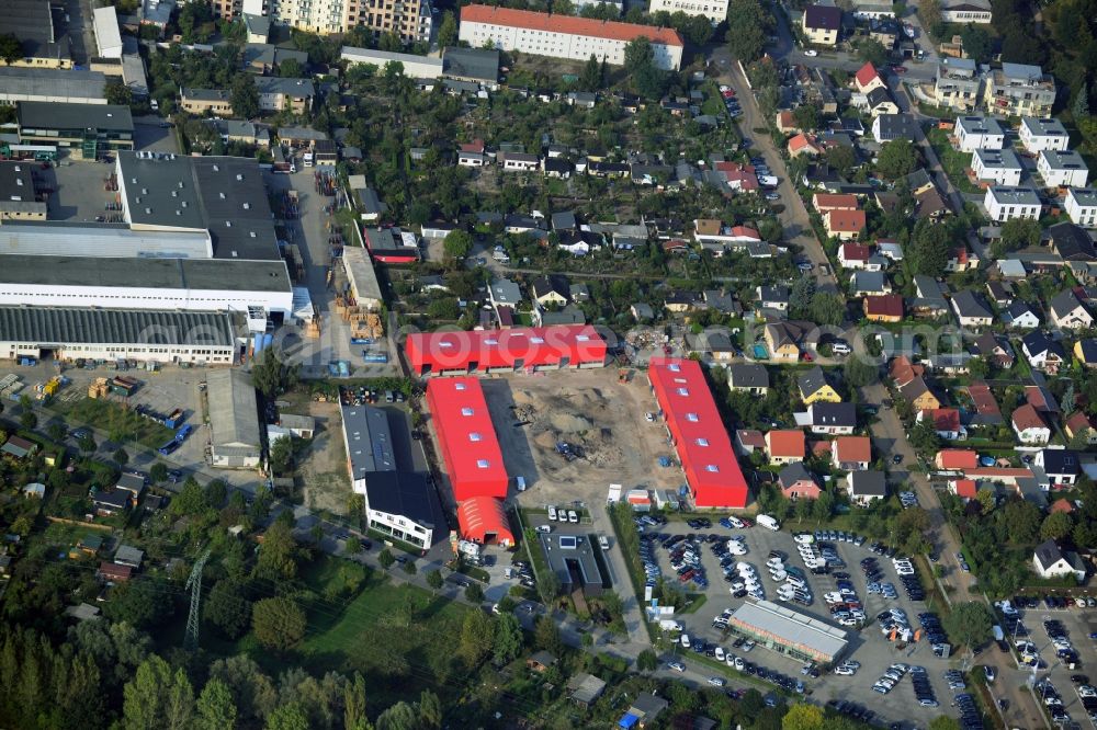 Aerial image Potsdam - View of the new construction of the artisan and business park in Babelsberg in Potsdam in the state Brandenburg