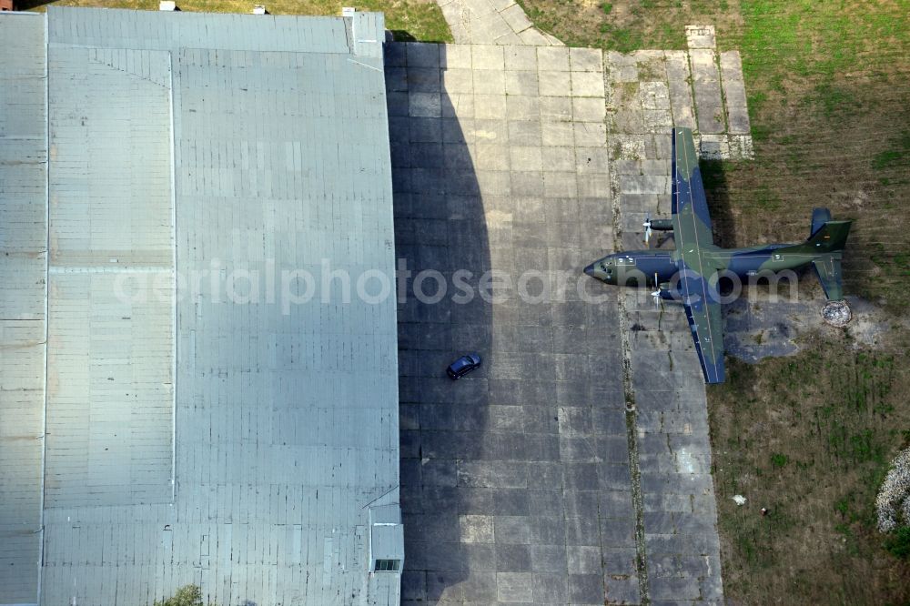 Aerial image Finsterwalde - View of a Transall C-160D on the aerodrome Finsterwalde / Schacksdorf in the state of Brandenburg