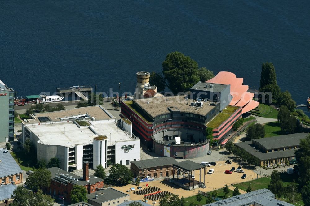 Aerial image Potsdam - View of the Hans Otto Theater on the cultural and commercial location in Schiffbauergasse in Potsdam