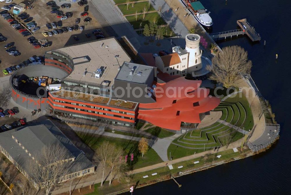 Potsdam from above - Blick auf das Hans Otto Theater in der Schiffbauergasse 11, 14467 Potsdam - Telefon: (0331) 981 18 - http://