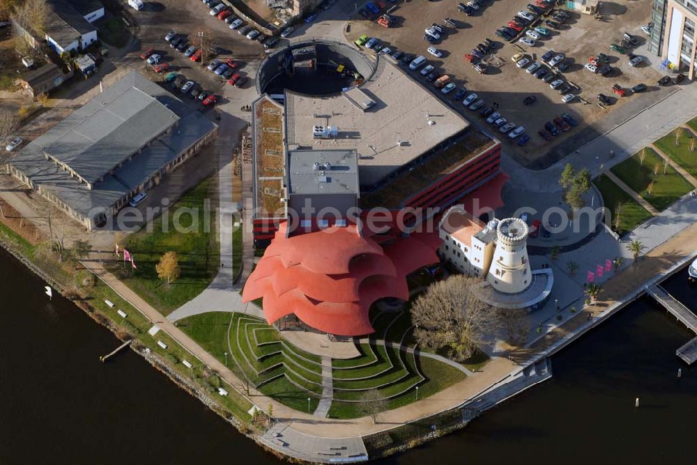 Potsdam from above - Blick auf das Hans Otto Theater in der Schiffbauergasse 11, 14467 Potsdam - Telefon: (0331) 981 18 - http://