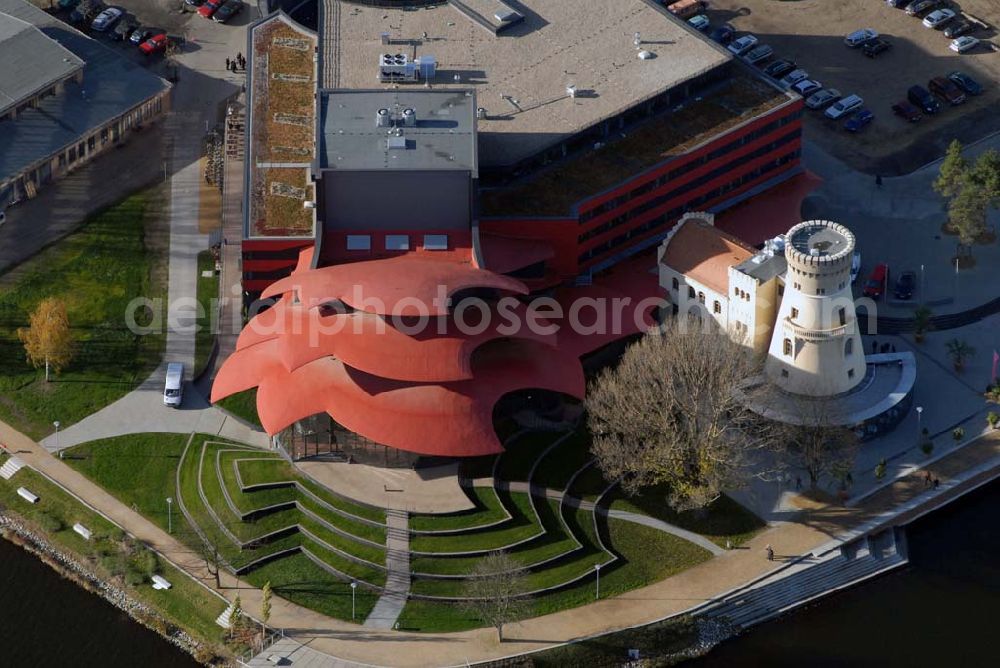 Potsdam from above - Blick auf das Hans Otto Theater in der Schiffbauergasse 11, 14467 Potsdam - Telefon: (0331) 981 18 - http://