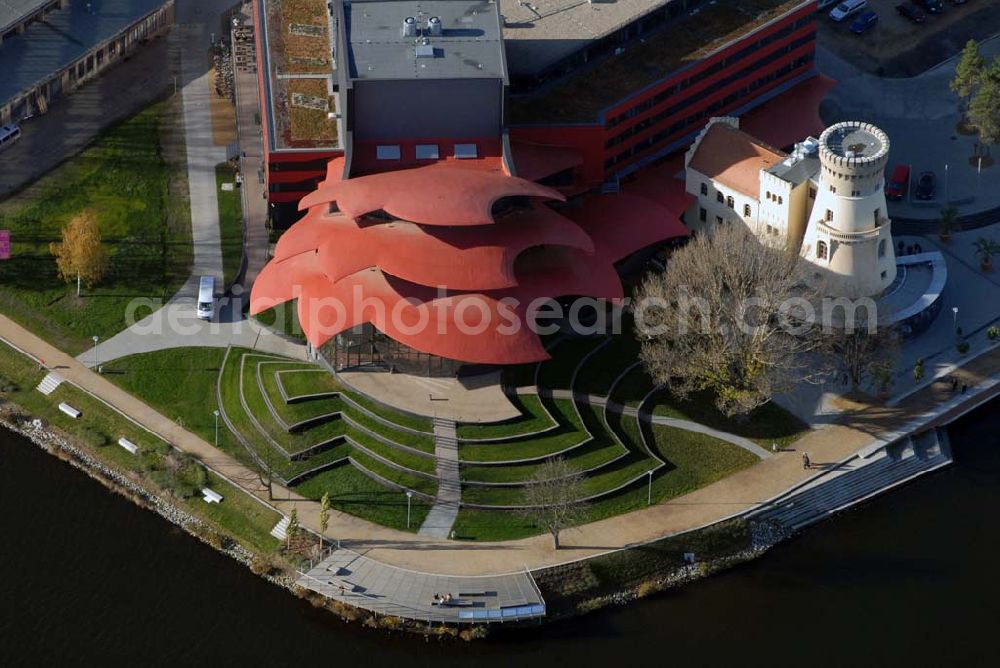 Potsdam from the bird's eye view: Blick auf das Hans Otto Theater in der Schiffbauergasse 11, 14467 Potsdam - Telefon: (0331) 981 18 - http://