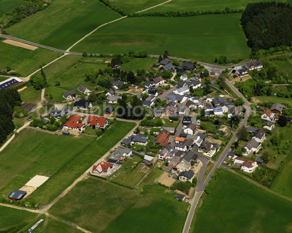 Harscheid from the bird's eye view: View of Harscheid in Rheinland-Pfalz. In the center of the village the Talstrasse K26 hits the Mittelstrasse K25