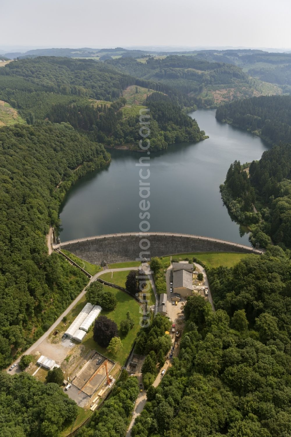 Aerial image Hagen OT Haspe - Hasper dam in the village district haspe of Hagen in North Rhine-Westphalia