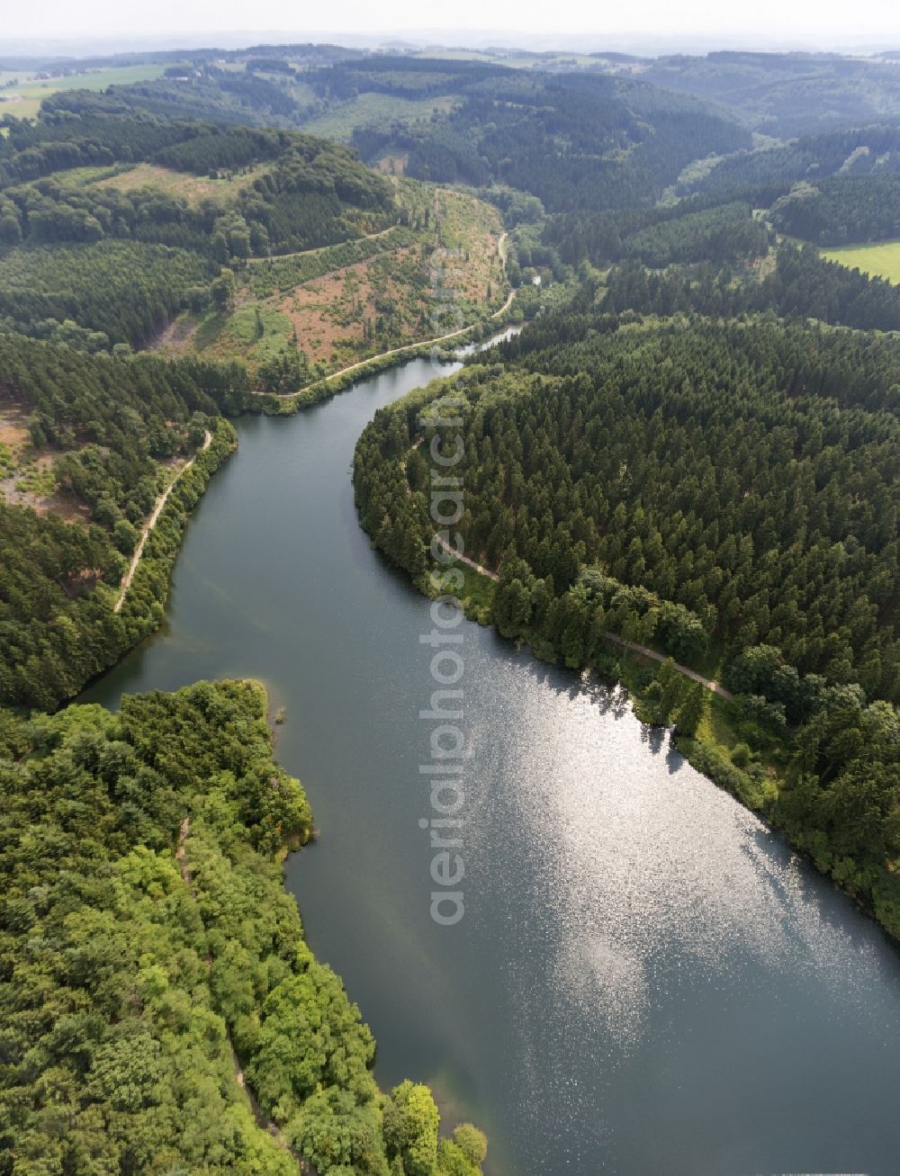 Hagen OT Haspe from above - Hasper dam in the village district haspe of Hagen in North Rhine-Westphalia