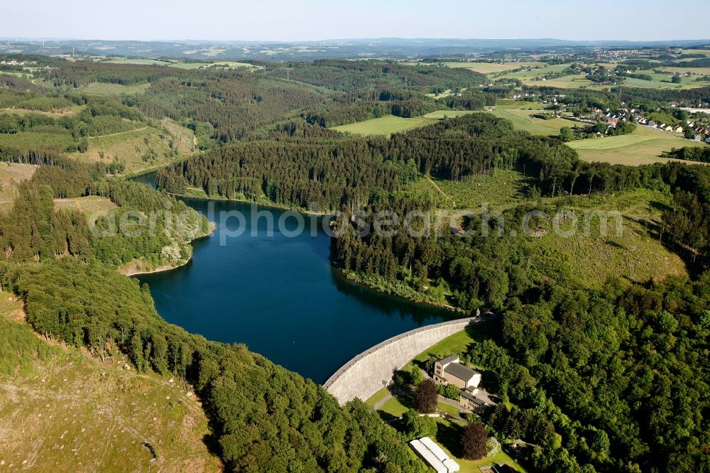 Aerial image Hagen OT Haspe - View of the Hasper dam in the district of Haspe in Hagen in the state of North Rhine-Westphalia