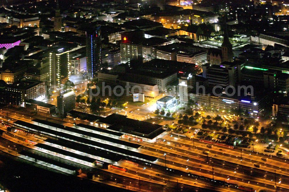 Dortmund from above - Blick auf den Dortmunder Hauptbahnhof bei Nacht. Dortmund main station by night.