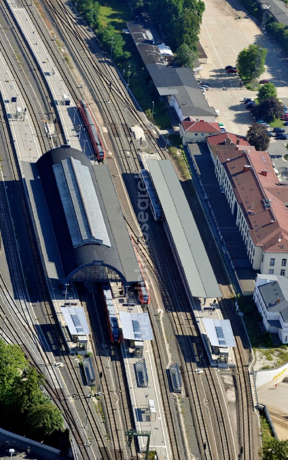 Aerial photograph Gera - View of the central railway station Gera in the state Thuringia