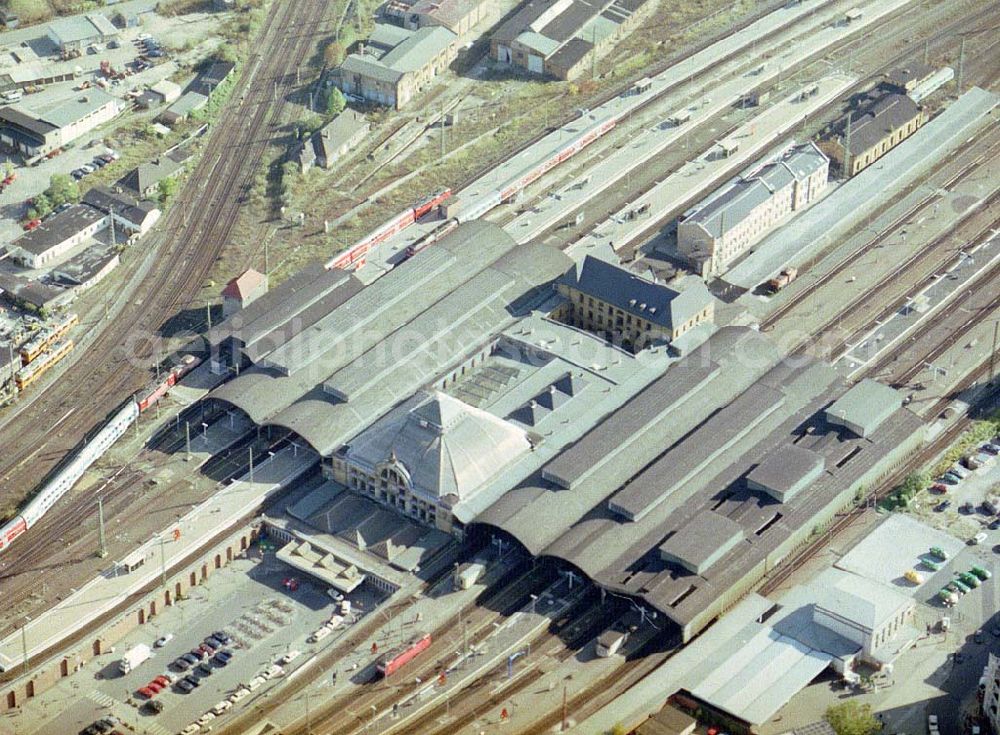 Halle / Saale from above - Hauptbahnhof in Halle an der Saale / Sachsen-Anhalt.