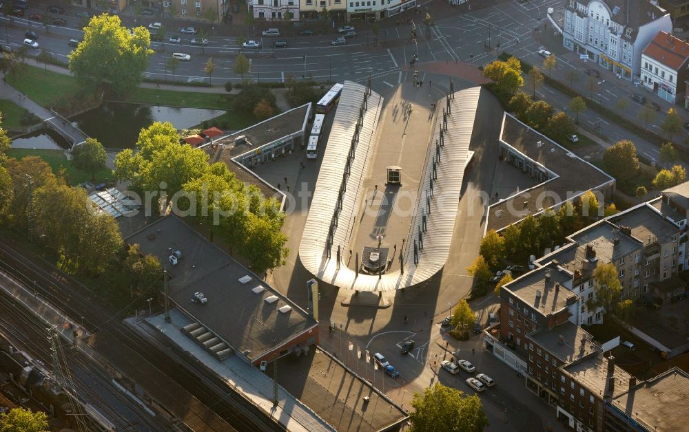 Recklinghausen from above - View of the Recklinghausen main station in the state of north Rhine-Westphalia