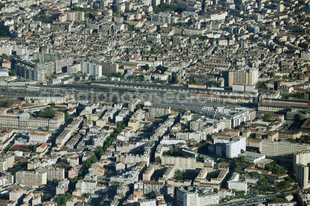 Marseille from above - Track progress and building of the main station of the railway in Marseille in Provence-Alpes-Cote d'Azur, France