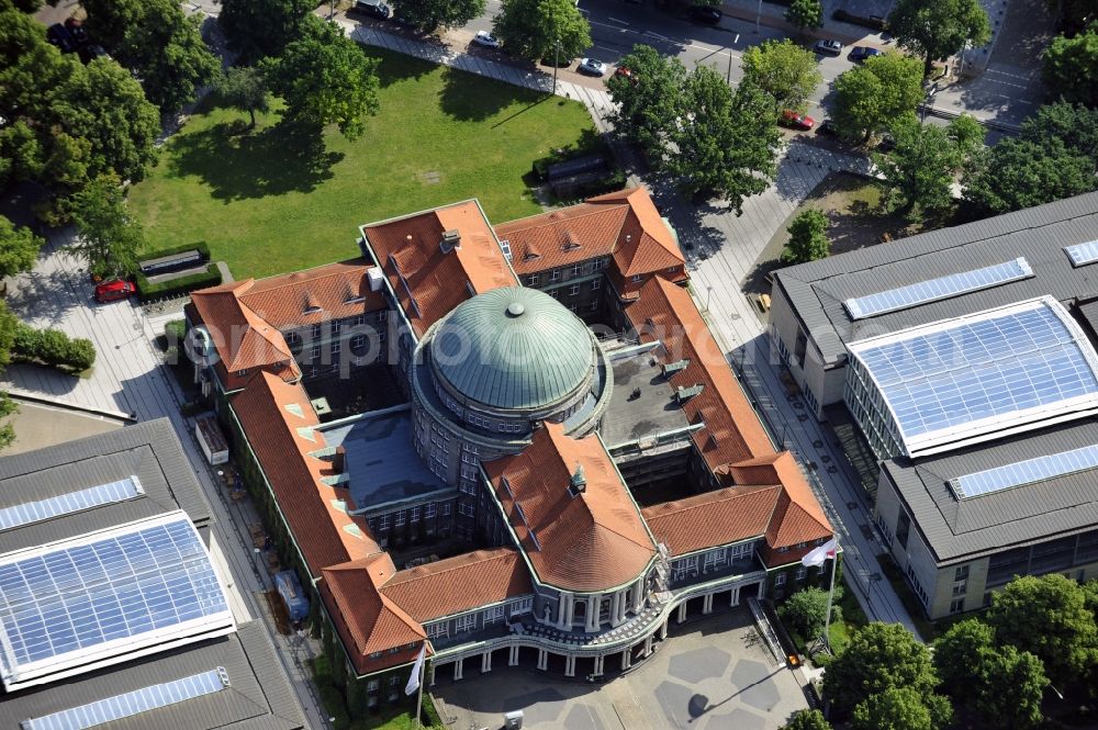 Aerial photograph Hamburg - Main building of the University of Hamburg Edmund-Siemers-Allee in Hamburg