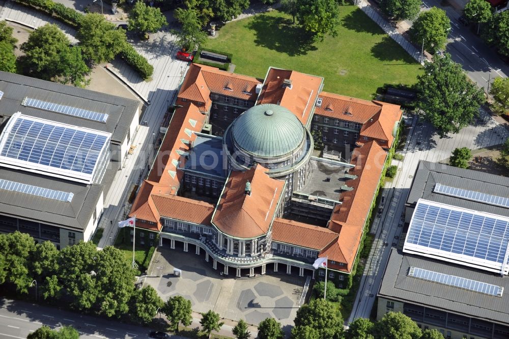 Hamburg from above - Main building of the University of Hamburg Edmund-Siemers-Allee in Hamburg