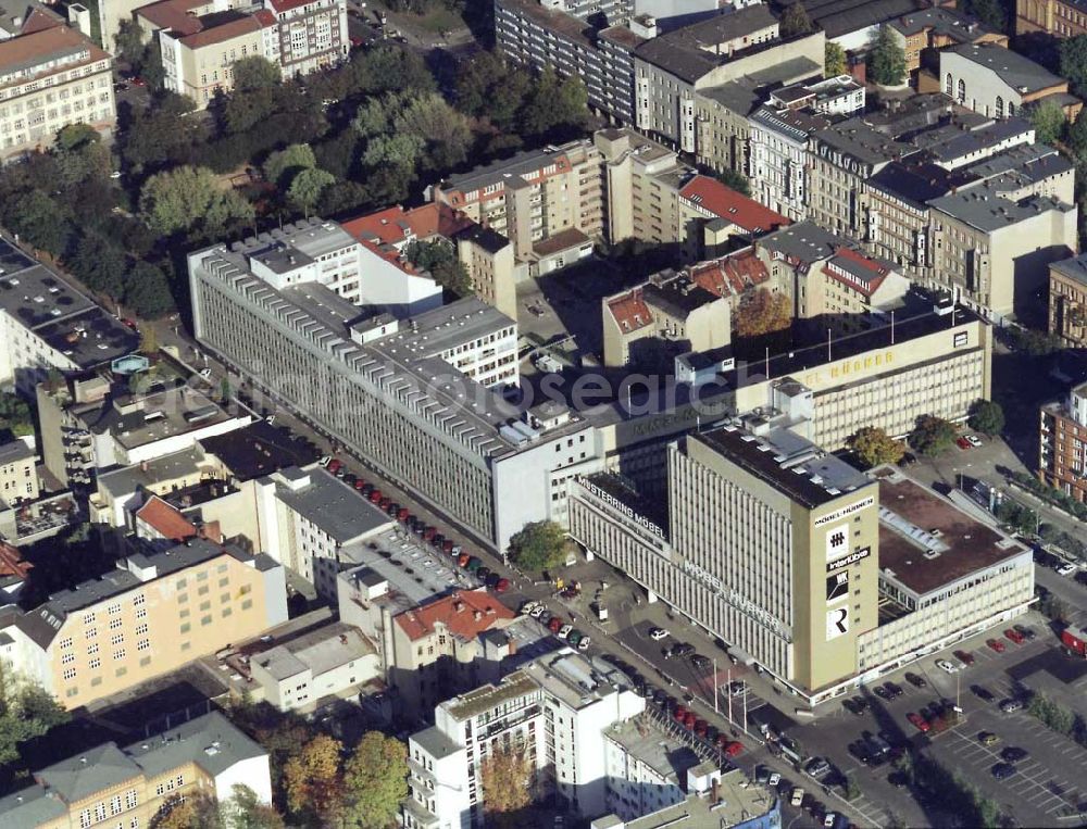 Aerial image Berlin-Tiergarten - Haupthaus der Firma Möbel Hübner an der Genthiner straße in Berlin - Tiergarten.