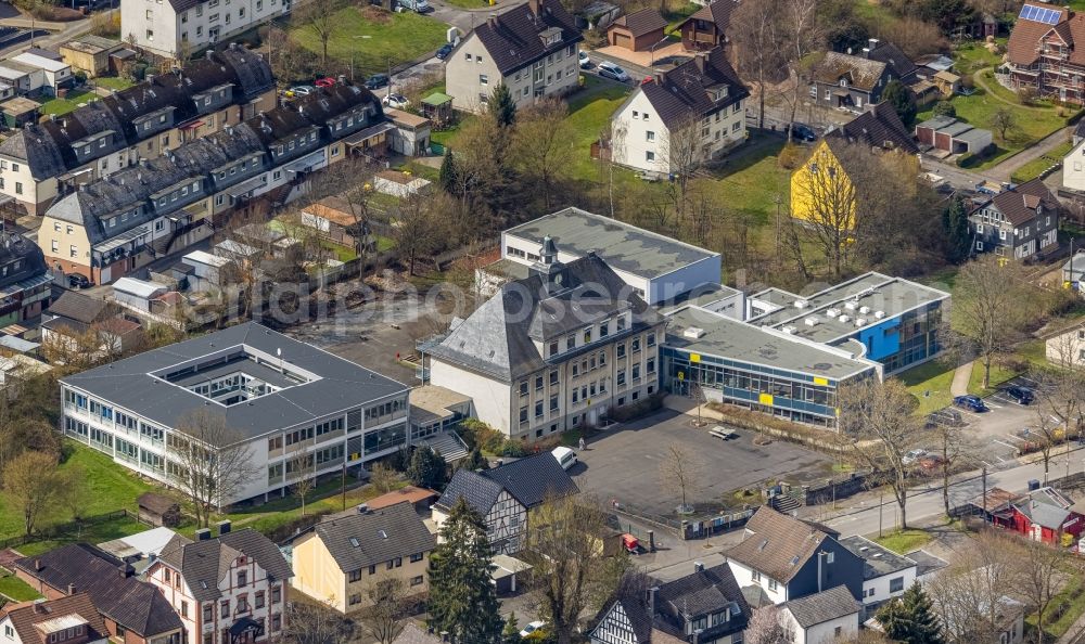 Eichen from above - School building of the in Eichen in the state North Rhine-Westphalia, Germany