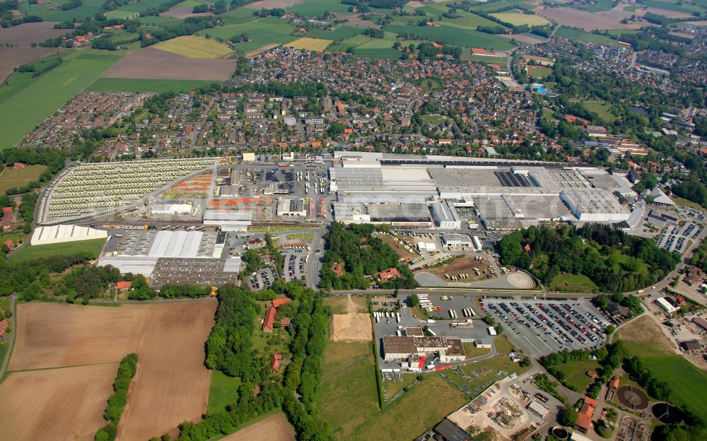 Aerial image Harsewinkel - View of the head office of the Claas KGaA mbH in Harsewinkel in the state of North Rhine-Westphalia