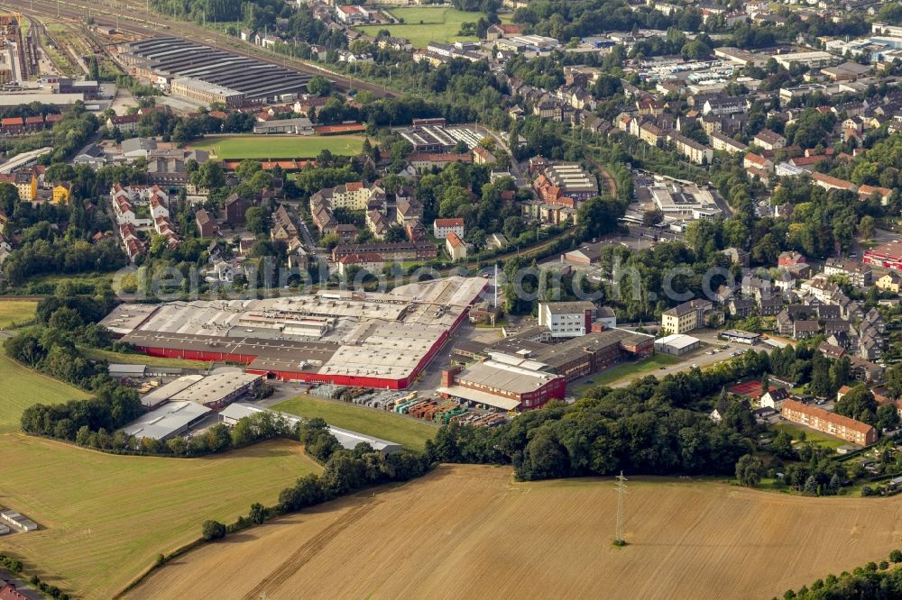 Witten from above - View at the headquarters of Pilkington Automotive Germany GmbH in Witten in the federal state North Rhine-Westphalia. The company which belongs to the NSG Group is one of the leading manufacturers of glass and glazing products worldwide