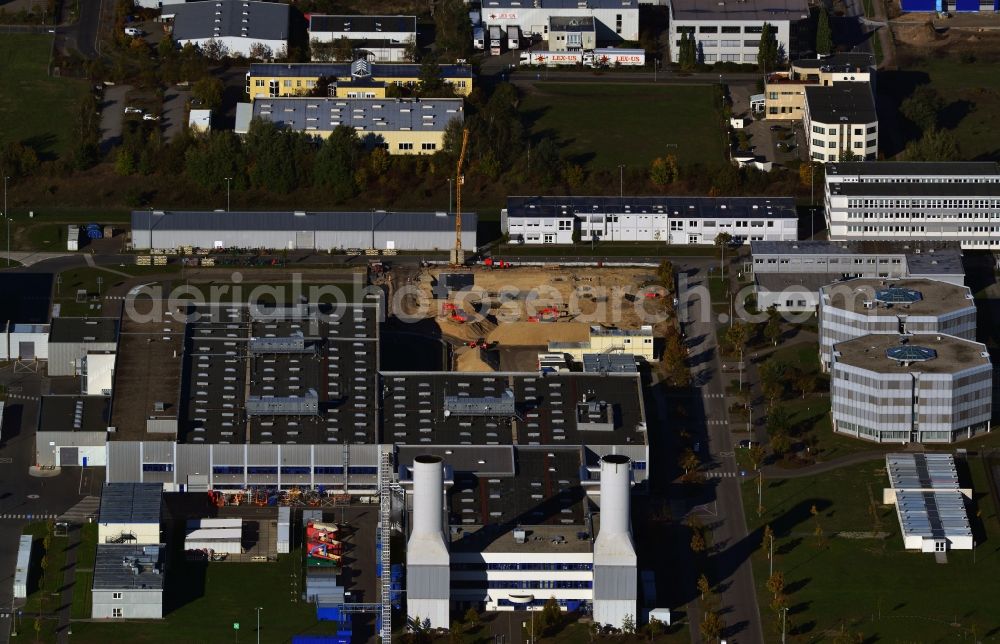 Aerial image Blankenfelde-Mahlow - View at the headquarters of Rolls Royce Germany and the Rolls-Royce Mechanical Test Operations Centre in the commercial area Eschenweg in the local part Dahlewitz in Blankenfelde-Mahlow in Brandenburg