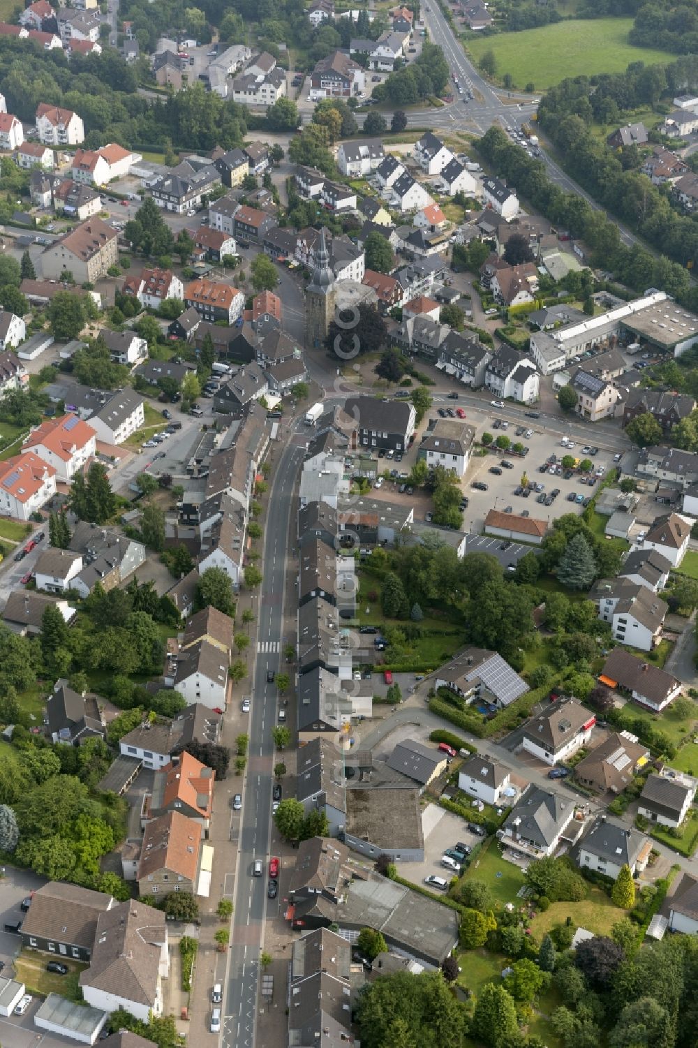 Aerial photograph Sprockhövel - Main street of Niedersprockhövel district of Sprockhövel in North Rhine-Westphalia