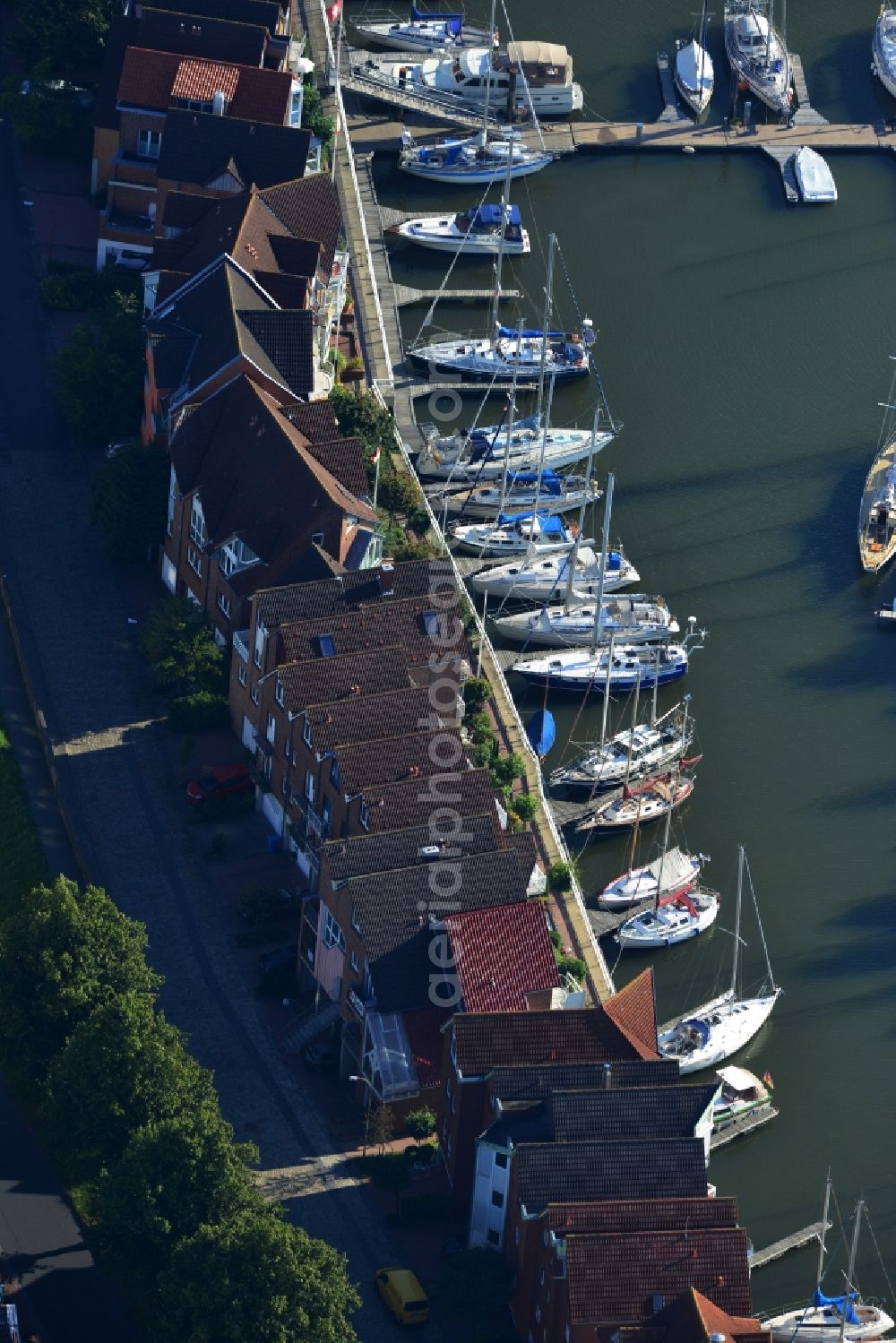 Cuxhaven from above - House series on Schleusenpriel the marina in Cuxhaven in Lower Saxony