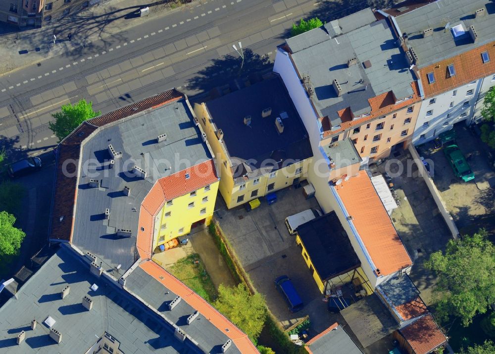 Berlin from the bird's eye view: House and building area of NPD party headquarters (Carl-Arthur-Buehring-house) in Berlin