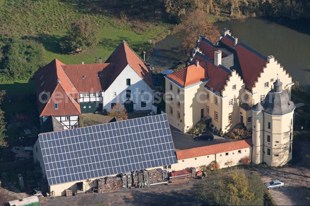 Hamm from the bird's eye view: View of the castel Haus Reck in Hamm in the state North Rhine-Westphalia