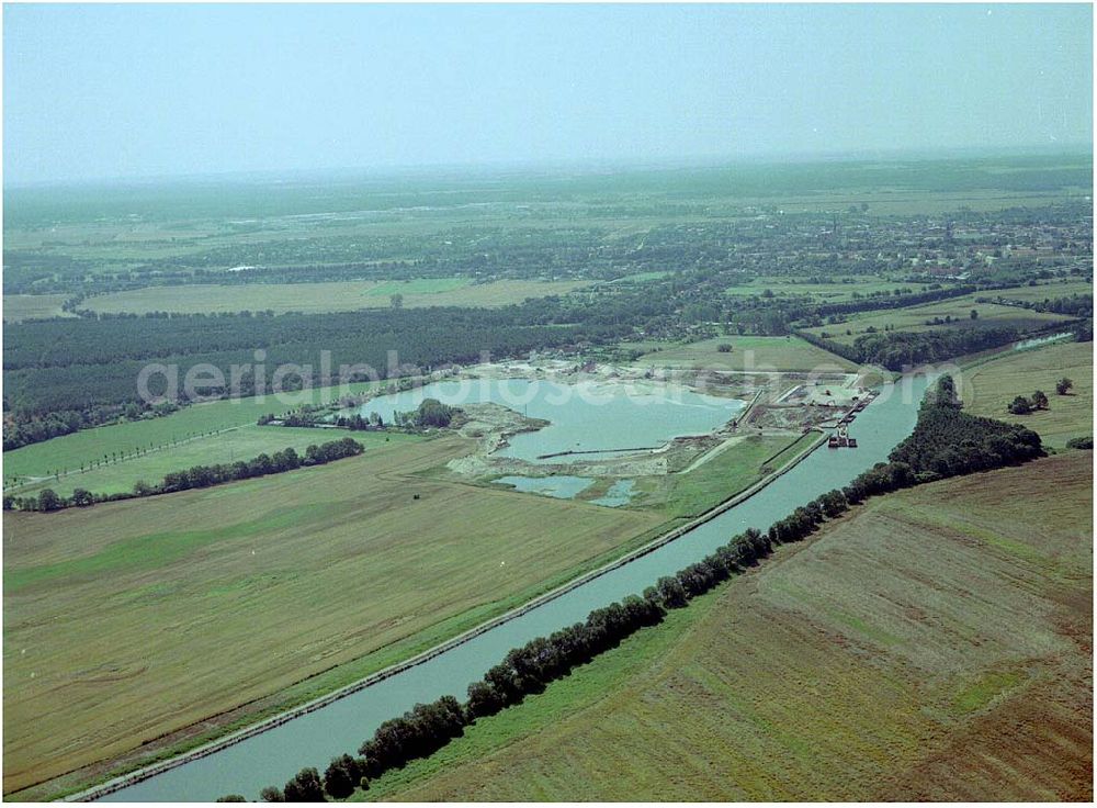 Aerial image Burg - 30.06.2004; Blick auf den Elbe - Havelkanal zwischen Zerben und Burg, vorbei an Ihleburg und Parchau