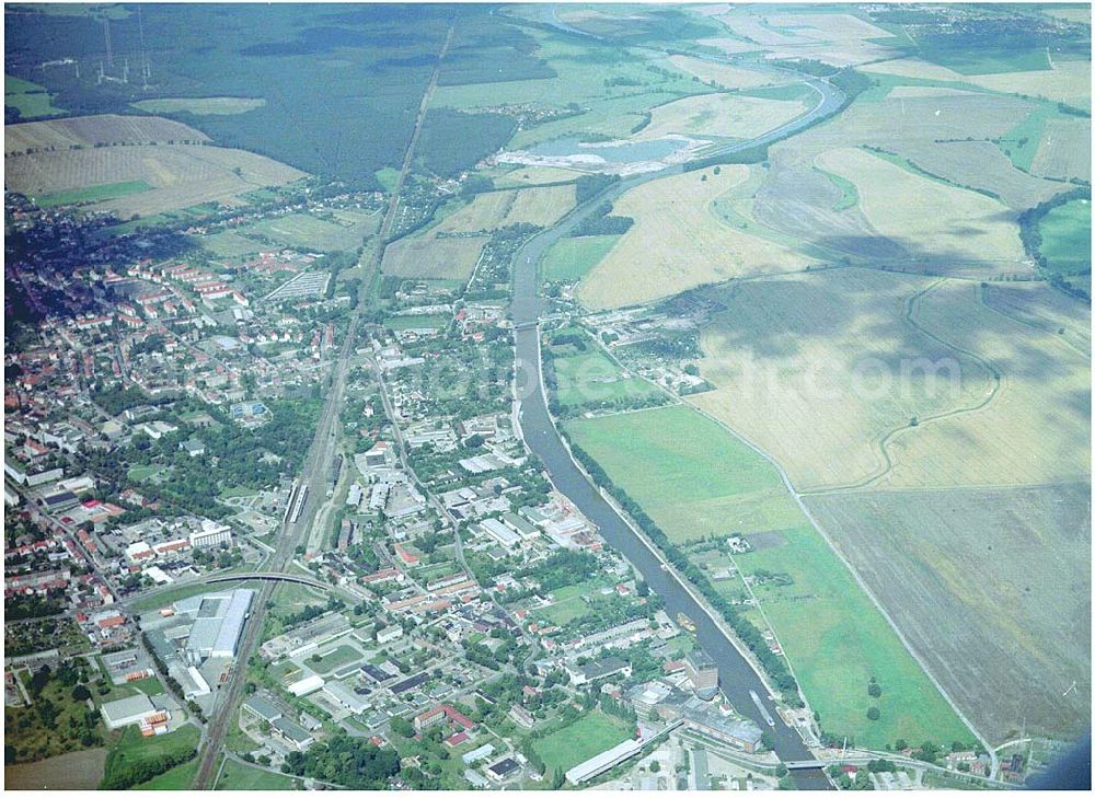 Aerial photograph Burg - 30.07.2004 Blick auf den Elbe-Havel Kanal bei Burg