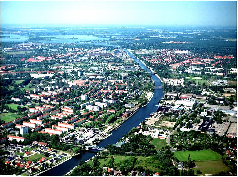 Aerial photograph Brandenburg - 30.07.2004, Blick auf den Elbe-Havelkanal in Brandenburg