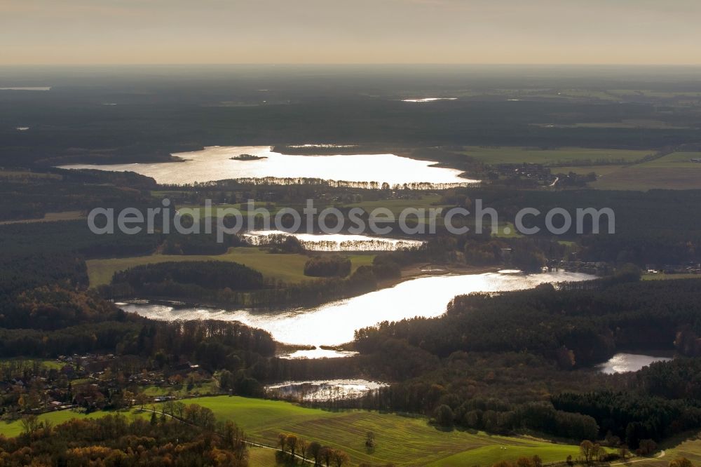 Kratzeburg from above - View of the Havelquellseen Kratzeburg in the state Mecklenburg-West Pomerania