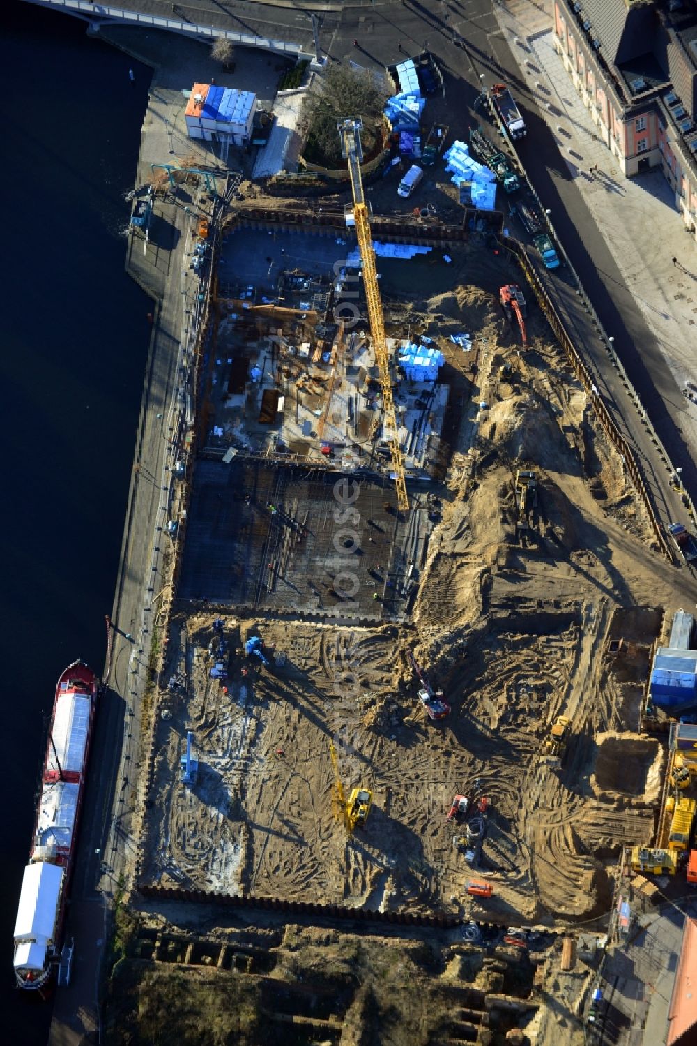 Aerial image Potsdam - View of the Havelbank construction in Potsdam in the state of Brandenburg