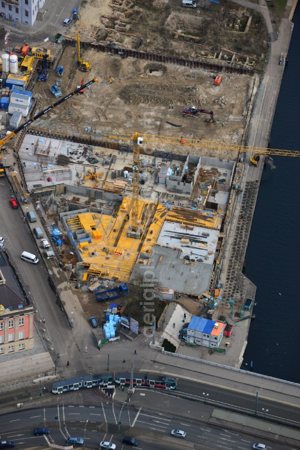 Potsdam from above - View of the Havelbank construction in Potsdam in the state of Brandenburg