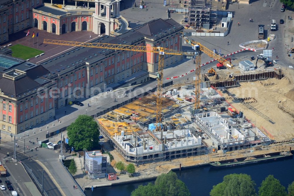 Potsdam from the bird's eye view: View of the Havelbank construction in Potsdam in the state of Brandenburg