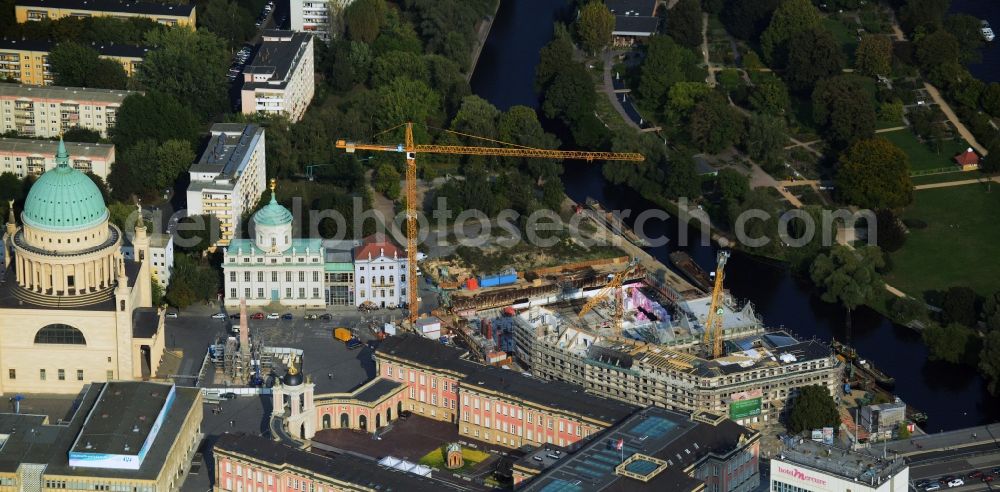 Potsdam from the bird's eye view: View of the Havelbank construction in Potsdam in the state of Brandenburg