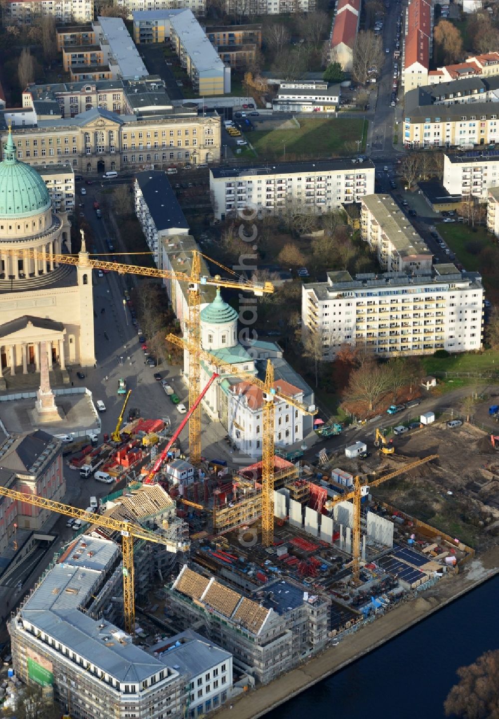 Aerial photograph Potsdam - View of the Havelbank construction in Potsdam in the state of Brandenburg