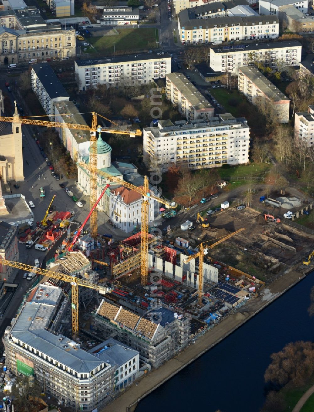 Potsdam from above - View of the Havelbank construction in Potsdam in the state of Brandenburg