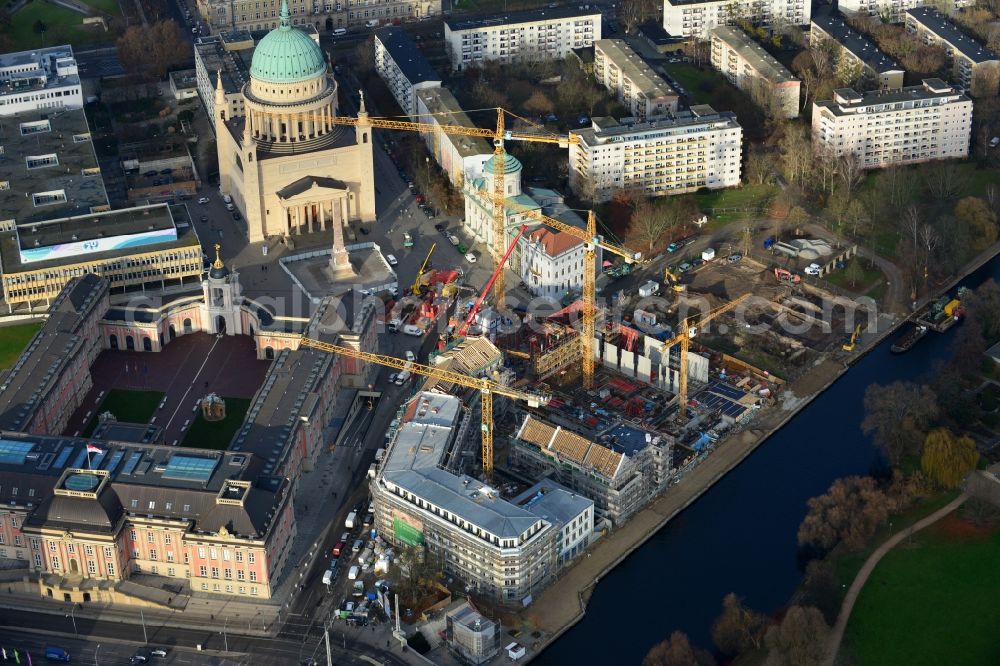 Potsdam from the bird's eye view: View of the Havelbank construction in Potsdam in the state of Brandenburg